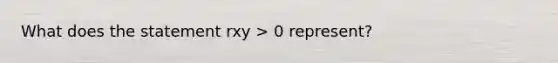 What does the statement rxy > 0 represent?