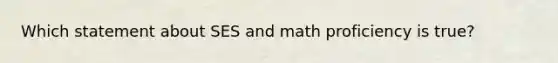 Which statement about SES and math proficiency is true?