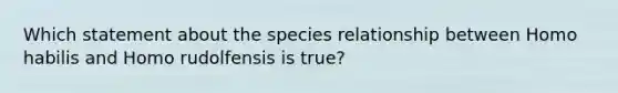 Which statement about the species relationship between Homo habilis and Homo rudolfensis is true?