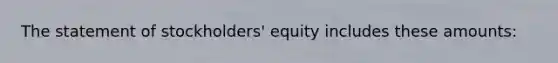 The statement of stockholders' equity includes these amounts: