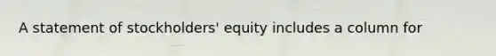 A statement of stockholders' equity includes a column for