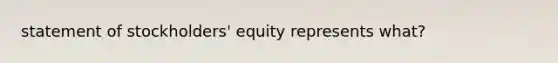 statement of stockholders' equity represents what?