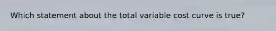 Which statement about the total variable cost curve is true?