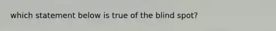 which statement below is true of the blind spot?