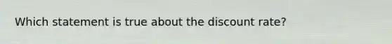 Which statement is true about the discount rate?