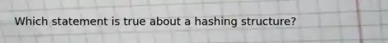 Which statement is true about a hashing structure?