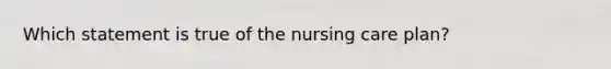 Which statement is true of the nursing care plan?