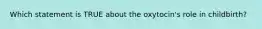 Which statement is TRUE about the oxytocin's role in childbirth?