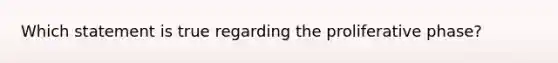 Which statement is true regarding the proliferative phase?