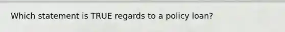 Which statement is TRUE regards to a policy loan?