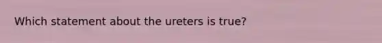 Which statement about the ureters is true?