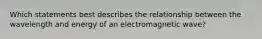 Which statements best describes the relationship between the wavelength and energy of an electromagnetic wave?