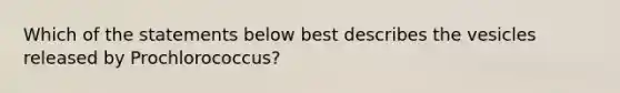 Which of the statements below best describes the vesicles released by Prochlorococcus?