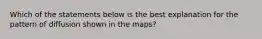 Which of the statements below is the best explanation for the pattern of diffusion shown in the maps?