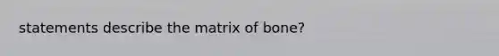 statements describe the matrix of bone?