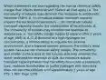 Which statements are true regarding the narrow chemical safety margin that infants demonstrate? (Select all that apply.) a. The immaturity of tubules may diminish the response to antidiuretic hormone (ADH). b. An immature tubular transport capacity impairs the excretion of potassium. c. An immature tubular transport capacity impairs the reabsorption of bicarbonate. d. The immaturity of tubules may diminish the response to aldosterone. e. The safety margin begins to expand after 2 years of age. ANS: A, B, C, E Because of a high hydrogen ion concentration, a limited ability to regulate the internal environment, and a lowered osmotic pressure, the infant's renal system has a narrow chemical safety margin. The immaturity and smaller surface area of the tubules also may diminish the water reabsorption response to ADH. An immature tubular transport capacity means that the ability to excrete a potassium load, reabsorb bicarbonate, or buffer hydrogen with ammonia does not become efficient until approximately 2 years of age. PTS: 1 REF: Page 1378