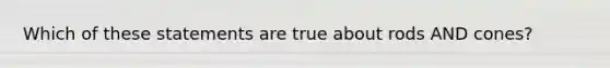 Which of these statements are true about rods AND cones?
