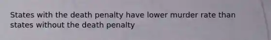 States with the death penalty have lower murder rate than states without the death penalty