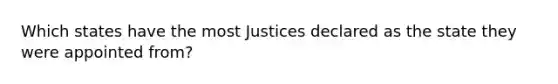 Which states have the most Justices declared as the state they were appointed from?