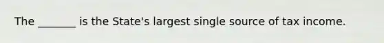 The _______ is the State's largest single source of tax income.