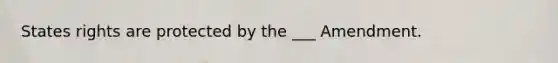 States rights are protected by the ___ Amendment.