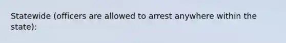 Statewide (officers are allowed to arrest anywhere within the state):