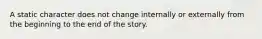 A static character does not change internally or externally from the beginning to the end of the story.