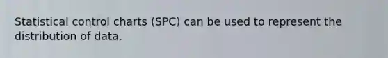 Statistical control charts (SPC) can be used to represent the distribution of data.