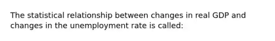 The statistical relationship between changes in real GDP and changes in the unemployment rate is called: