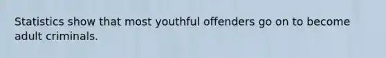 Statistics show that most youthful offenders go on to become adult criminals.