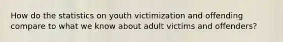 How do the statistics on youth victimization and offending compare to what we know about adult victims and offenders?