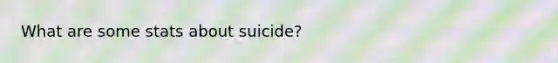 What are some stats about suicide?