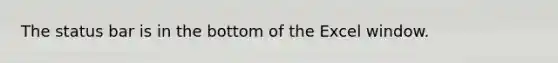 The status bar is in the bottom of the Excel window.