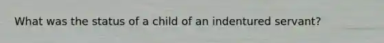 What was the status of a child of an indentured servant?