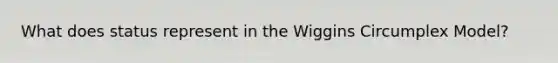 What does status represent in the Wiggins Circumplex Model?