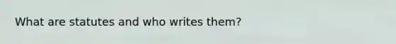 What are statutes and who writes them?