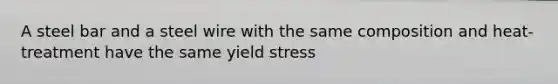 A steel bar and a steel wire with the same composition and heat-treatment have the same yield stress