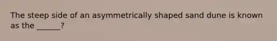 The steep side of an asymmetrically shaped sand dune is known as the ______?