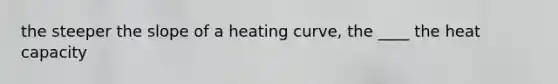 the steeper the slope of a heating curve, the ____ the heat capacity