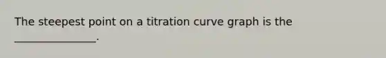 The steepest point on a titration curve graph is the _______________.