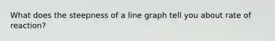 What does the steepness of a line graph tell you about rate of reaction?