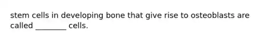 stem cells in developing bone that give rise to osteoblasts are called ________ cells.
