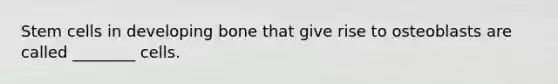 Stem cells in developing bone that give rise to osteoblasts are called ________ cells.
