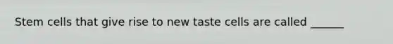 Stem cells that give rise to new taste cells are called ______