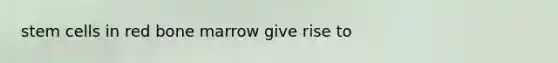 stem cells in red bone marrow give rise to
