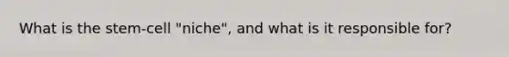What is the stem-cell "niche", and what is it responsible for?