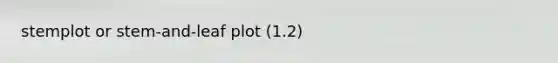 stemplot or stem-and-leaf plot (1.2)