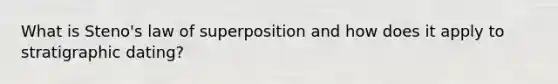 What is Steno's law of superposition and how does it apply to stratigraphic dating?