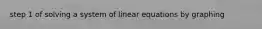 step 1 of solving a system of linear equations by graphing