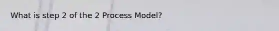 What is step 2 of the 2 Process Model?